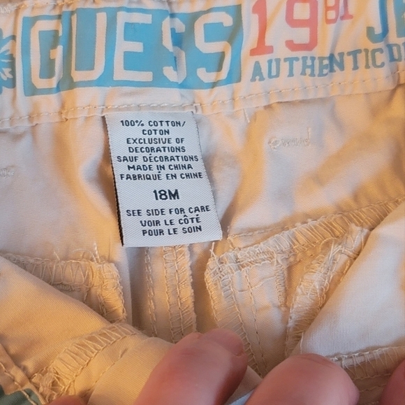 Guess Kid's Khaki Adjustable Waistband Shorts - Picture 6 of 8